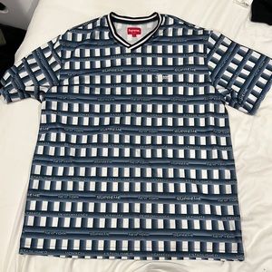 Supreme trippy blue and white jersey